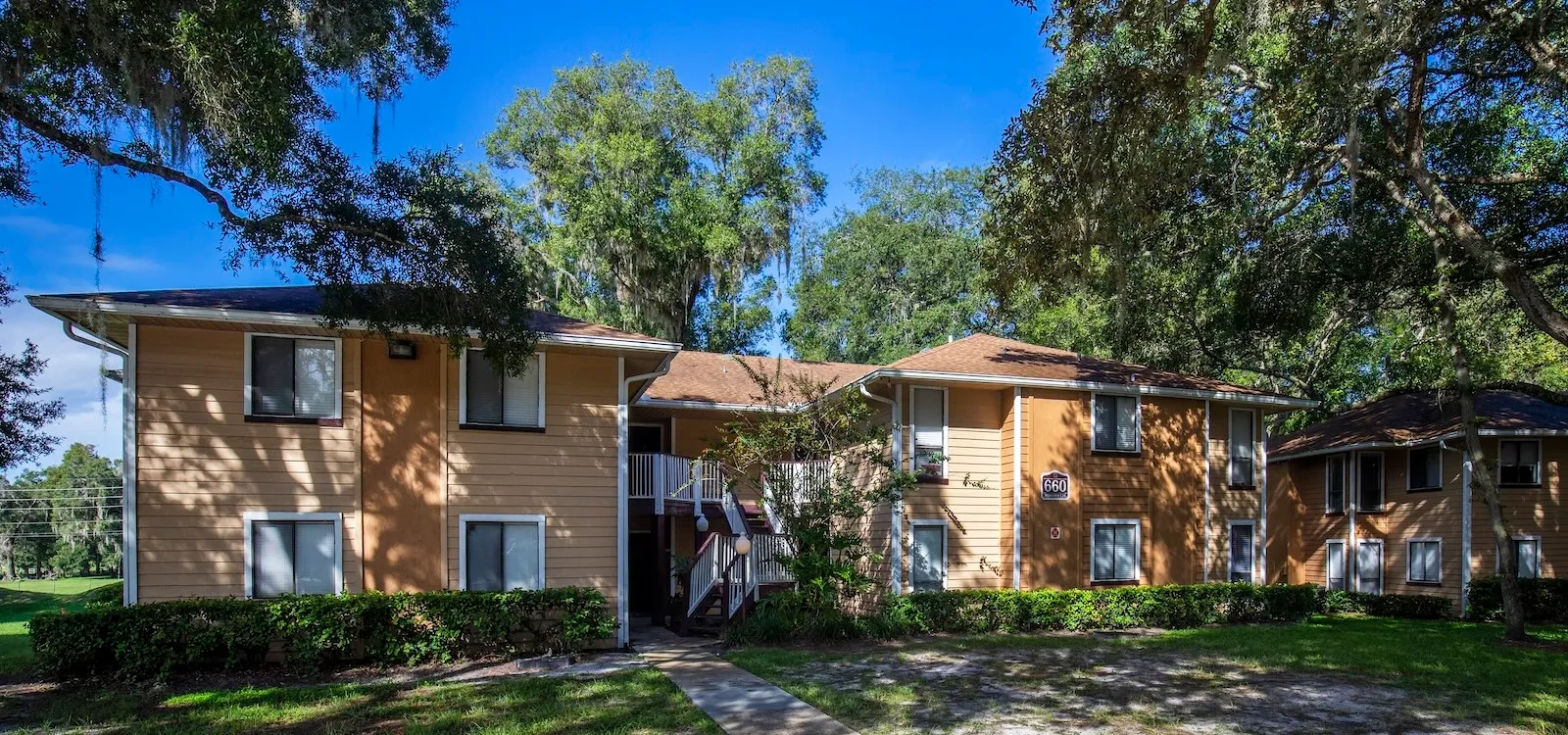 Tree-shaded, spacious grounds and attractive building exteriors