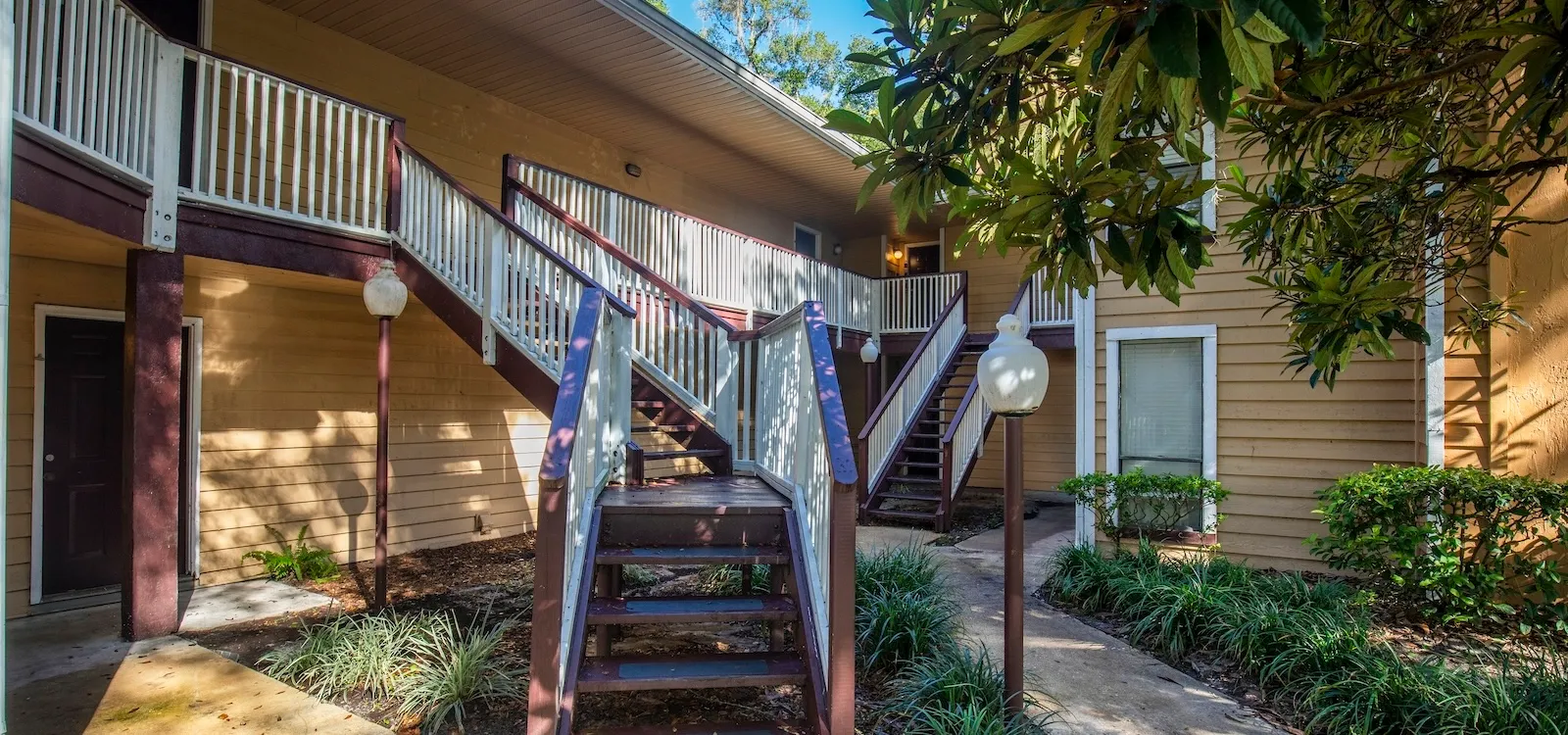Tree-shaded, spacious grounds and attractive building exteriors